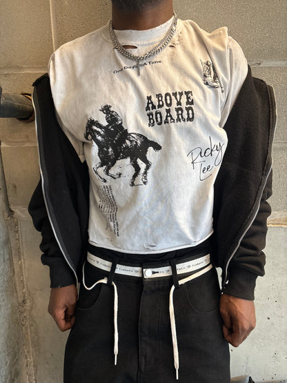 Black Rodeo - Cropped Tee Dirty “White”
